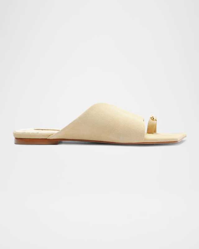 Jodies Golden Toe-Post Suede Flat Sandals